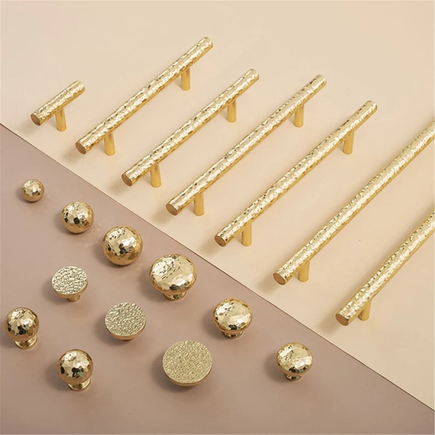 Hammered Brass Drawer Pulls