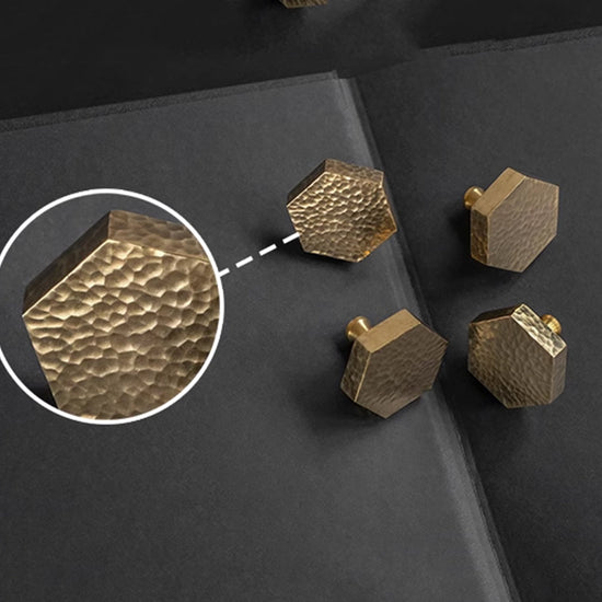 Gold Brass Hexagon Drawer Pulls Cabinet Knobs & Handles Drawer Pull