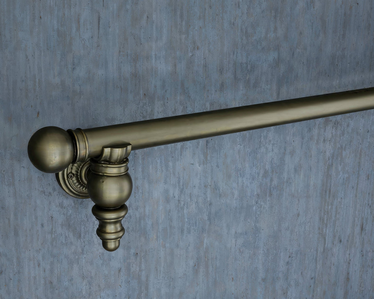 Metal curtain rail aged brass wrought iron wall mounted vintage curtai ...