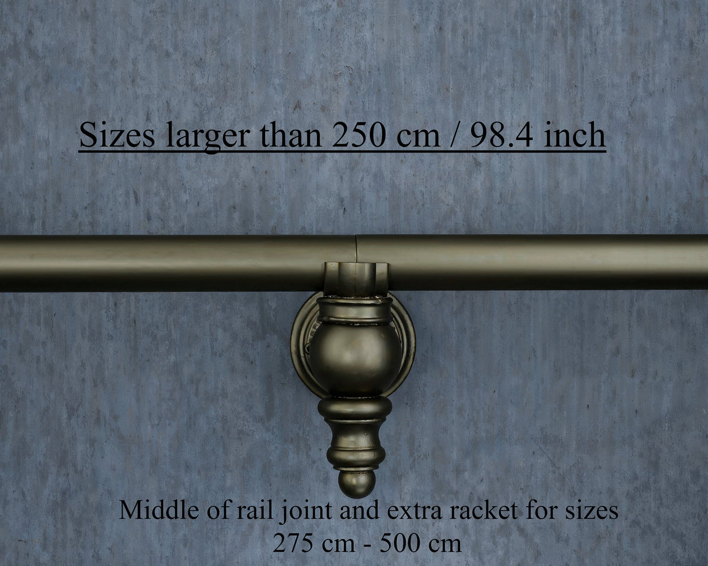 Metal curtain rail aged brass
