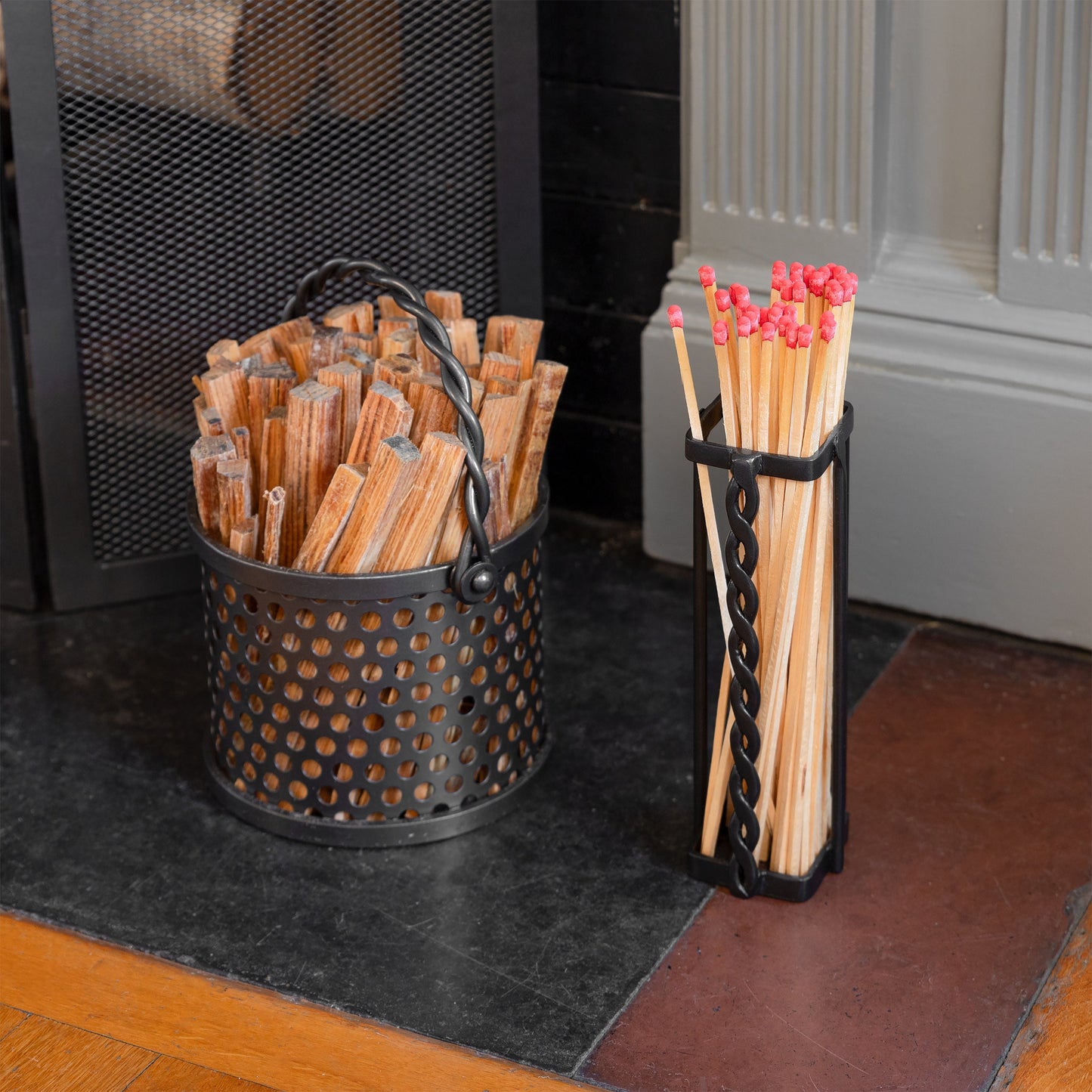 Wrought Iron Fireplace Long Match Holder Uncategorized Fireplace Accessory