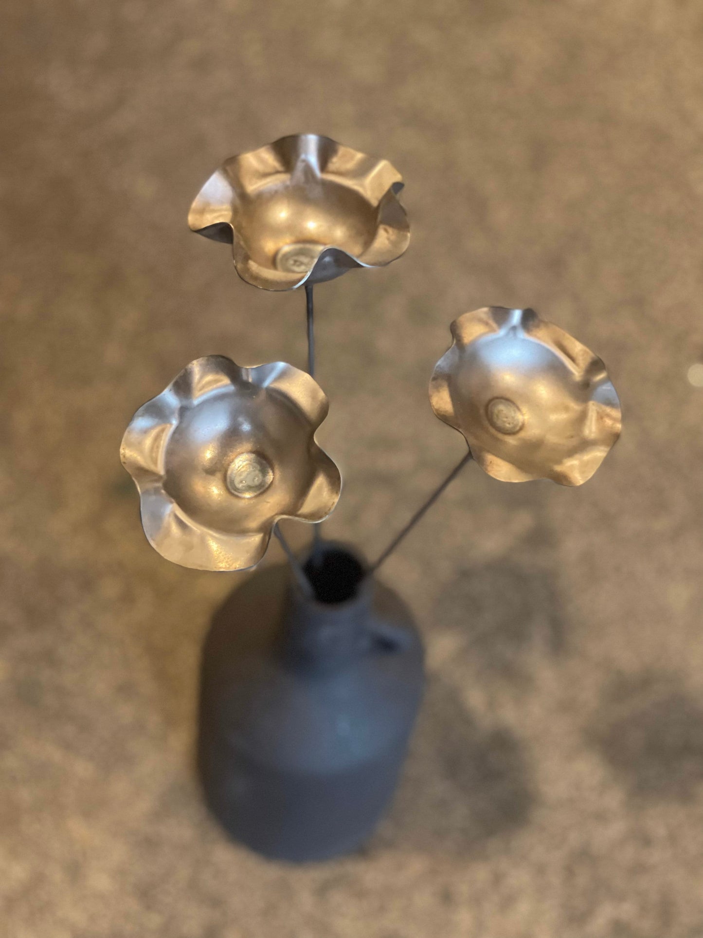 Ribbon Flower Bee Cups Set of 3 Decor
