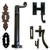 Rustic iron locks, latches, and cane bolts ideal for enhancing security with a vintage touch