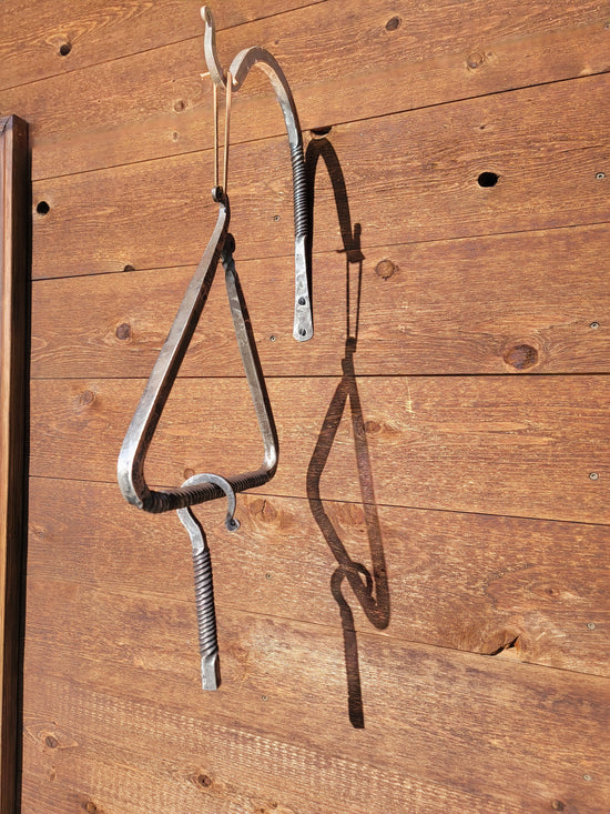 Load image into Gallery viewer, Hand Forged Twisted Iron Dinner Triangle
