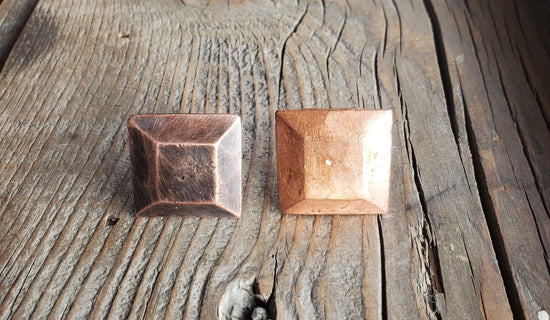 1" Square Plateau Hammered Copper Head Nail