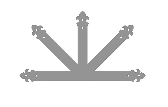 Placa central de hierro British Fleur De Lis