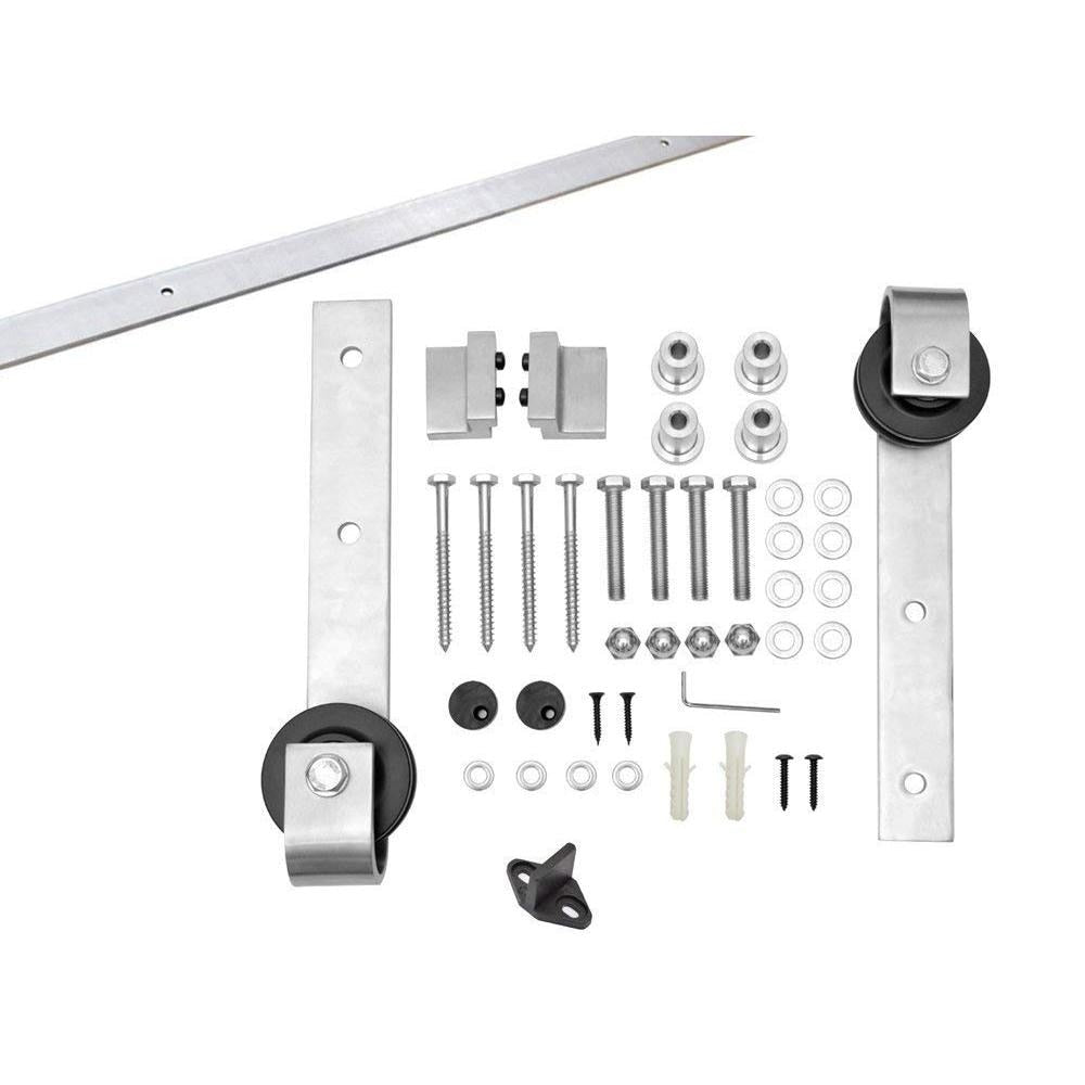 CALHOME Z Bar Series Solid Pine Wood Sliding Barn Door w/ Hardware Kit Doors Barn Door Kit