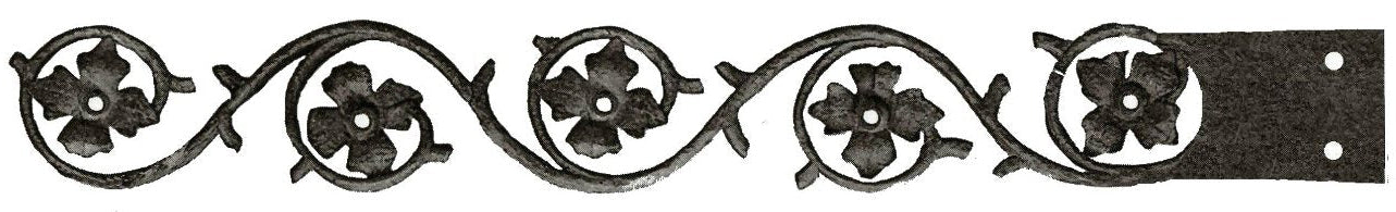 Mid-Century Wrought Iron Faux Hinge Strap