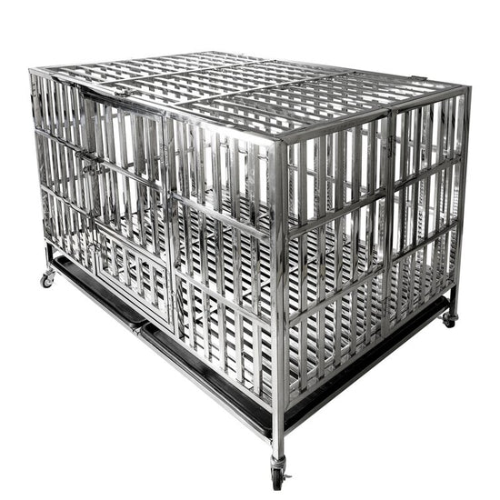 Heavy Duty Steel Dog Cage Kennel Playpen for Training Large Dog with Double Doors & Locks Design Pet Crate Pet Accessories