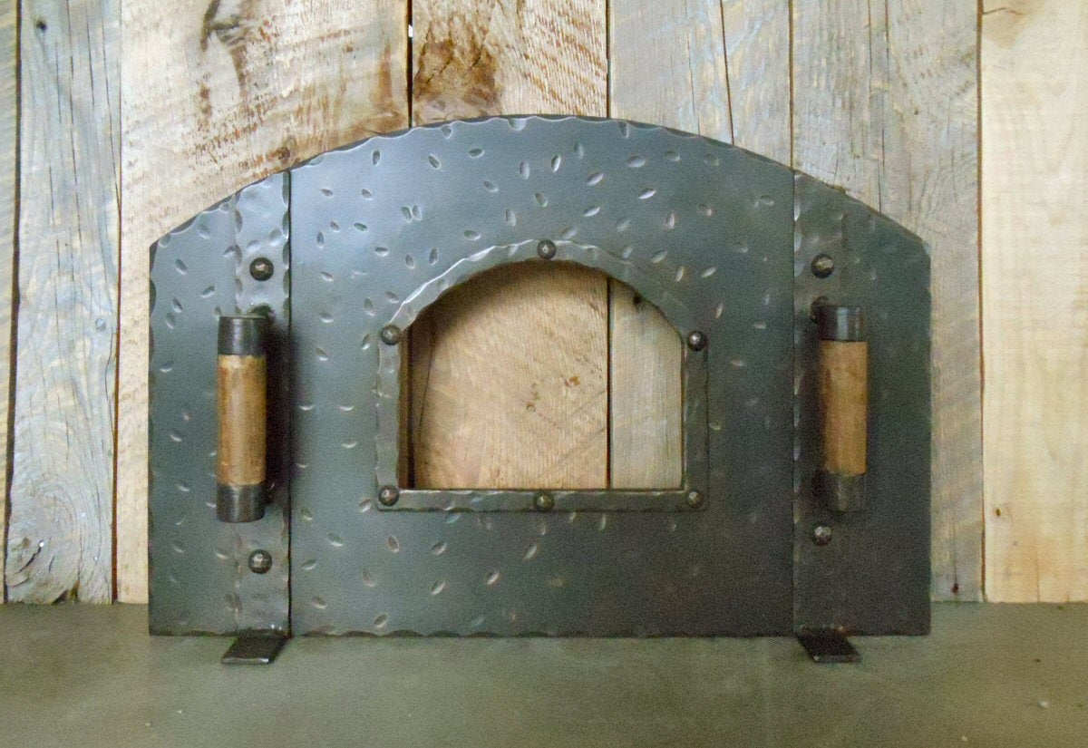 Custom Rustic Arched Hinged Pizza Oven Door – Old West Iron