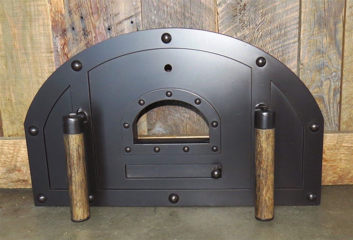 Tuscan Arched Freestanding Pizza Oven Door simple rustic