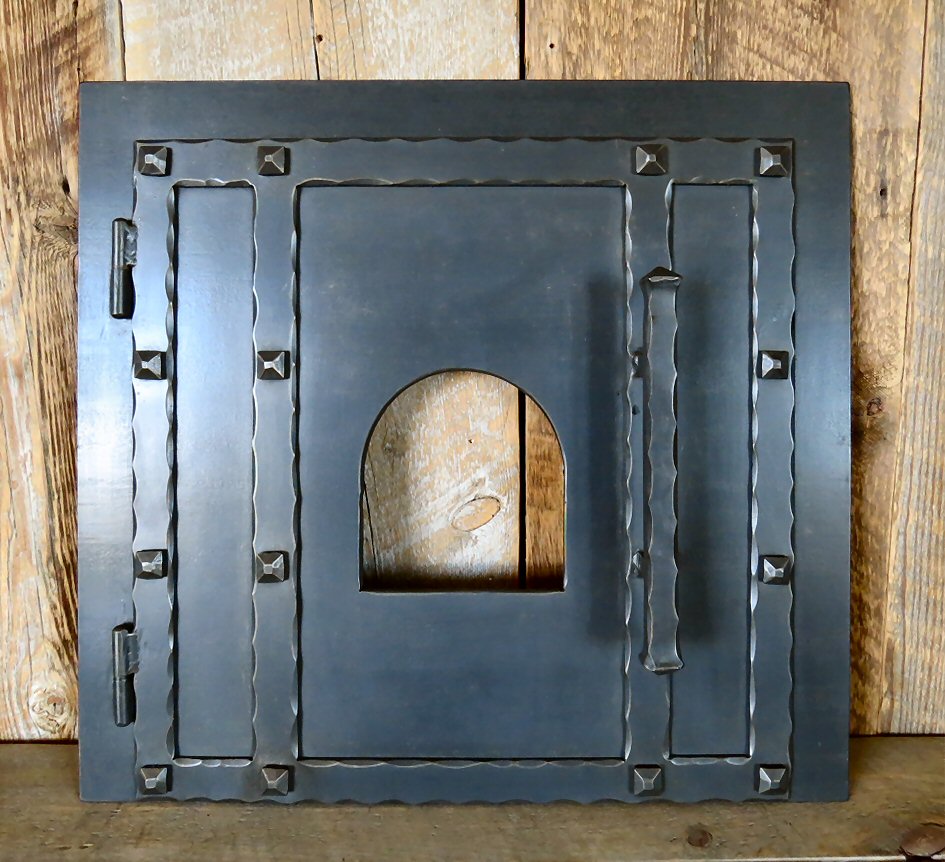 puerta de horno de pizza rústica, puerta de horno de leña antigua, puerta  de horno de ladrillo auténtica, puerta de horno de pizza de hierro forjado,  puerta de horno de leña negra –