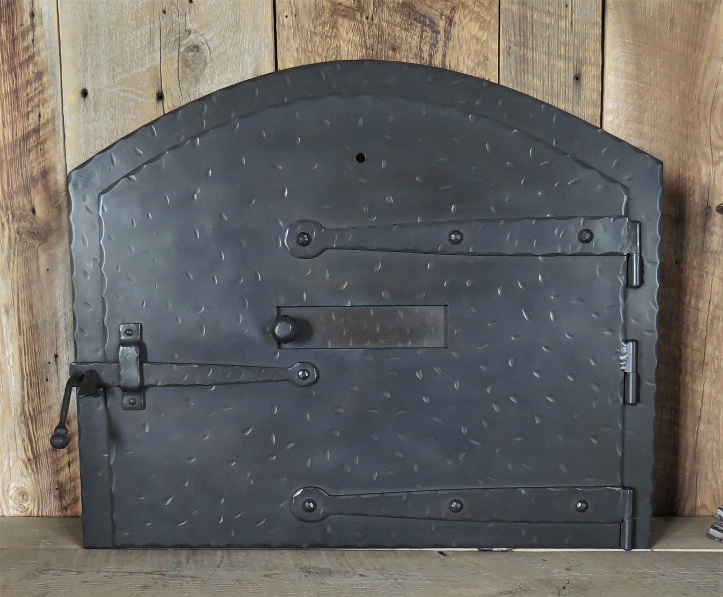 rustic iron pizza oven door for wood fired oven