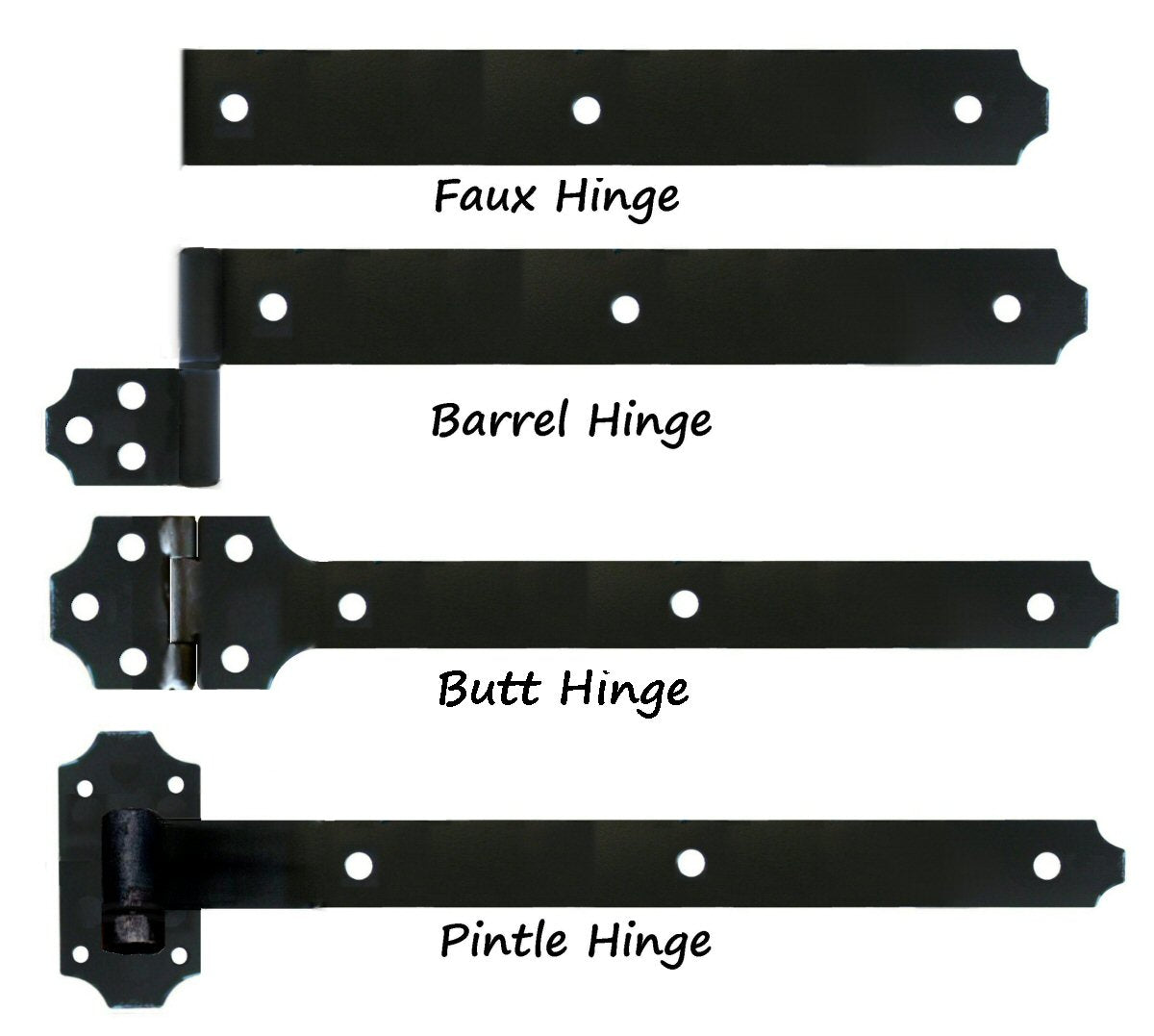 Transitional Wrought Iron Functioning Hinge Strap