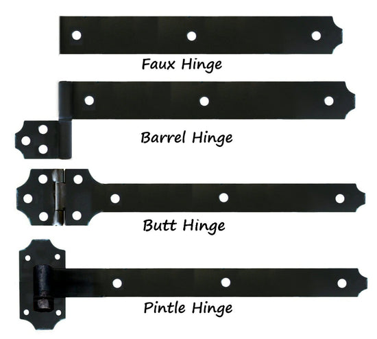 Transitional Wrought Iron XL Functioning Hinge Strap