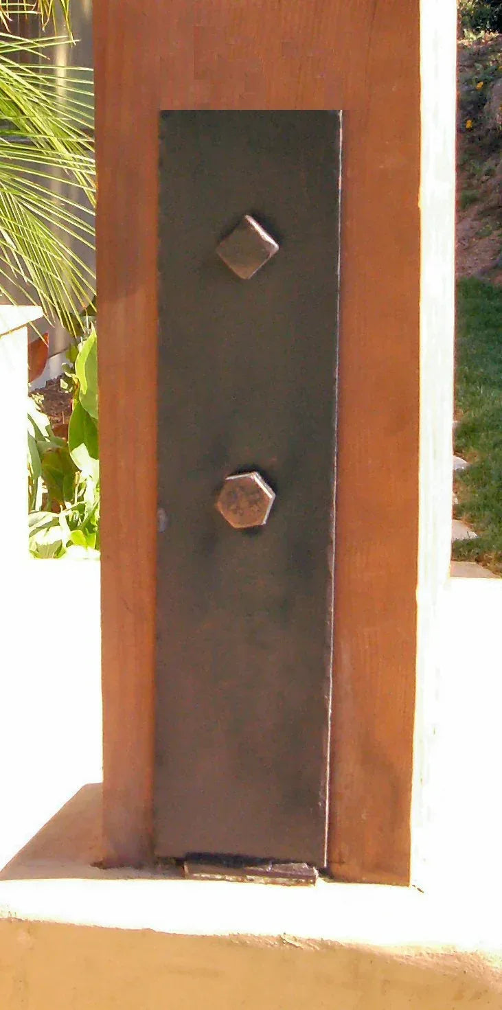 Plain Straight Iron Flush Mount Post Base
