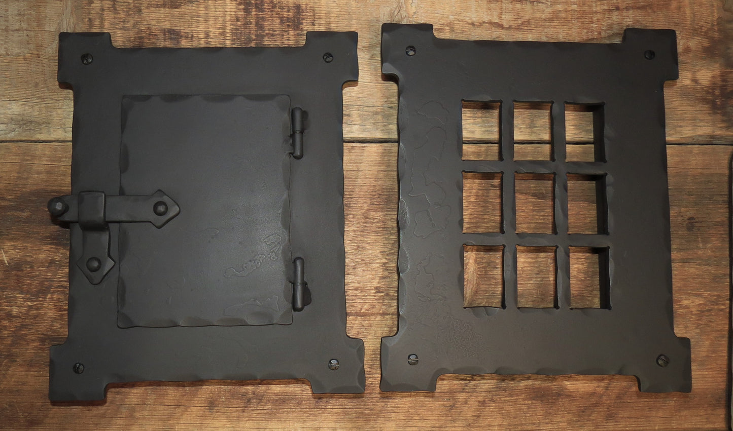 Neo-Classical Iron Speakeasy Door & Grill Set