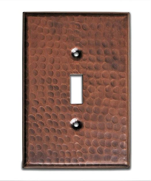 Solid Copper Hammered Switch Plate Cover