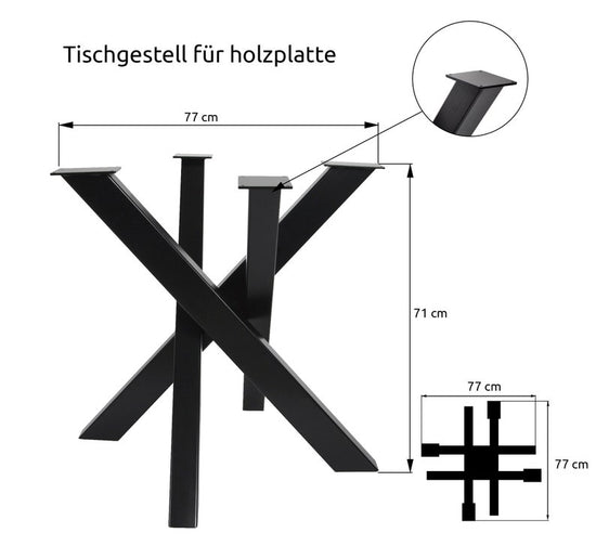 Table Base Orion table legs cross frame table runners steel metal dining table desk conference table
