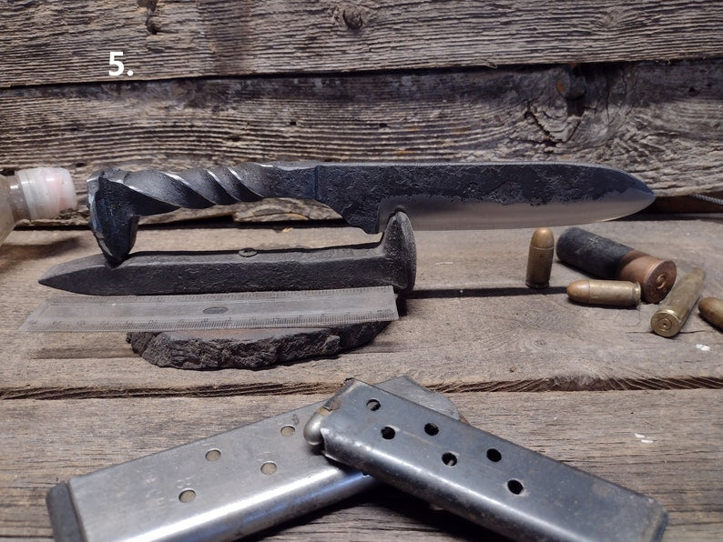 Hand Forged Railroad Spike Knives Collectible Knives Gift
