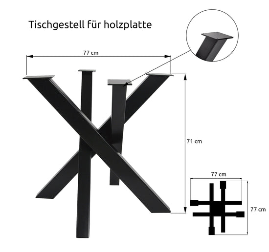 Table Base Orion table legs cross frame table runners steel metal dining table desk conference table