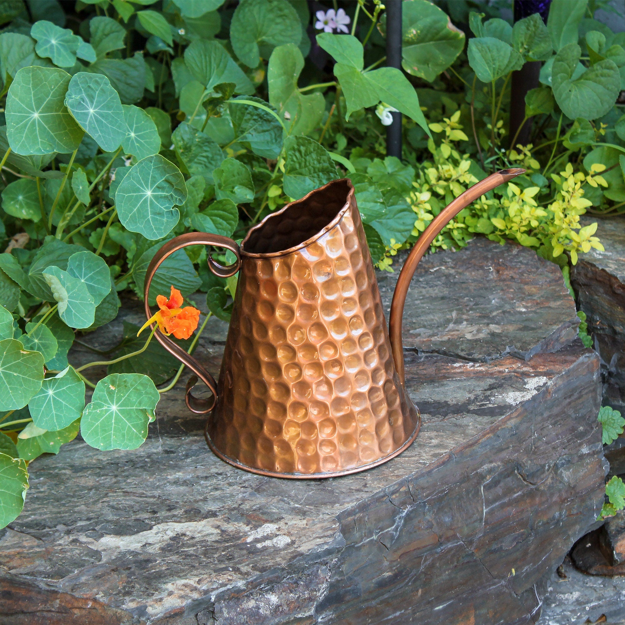 Hammered Copper Watering Can Old West Iron