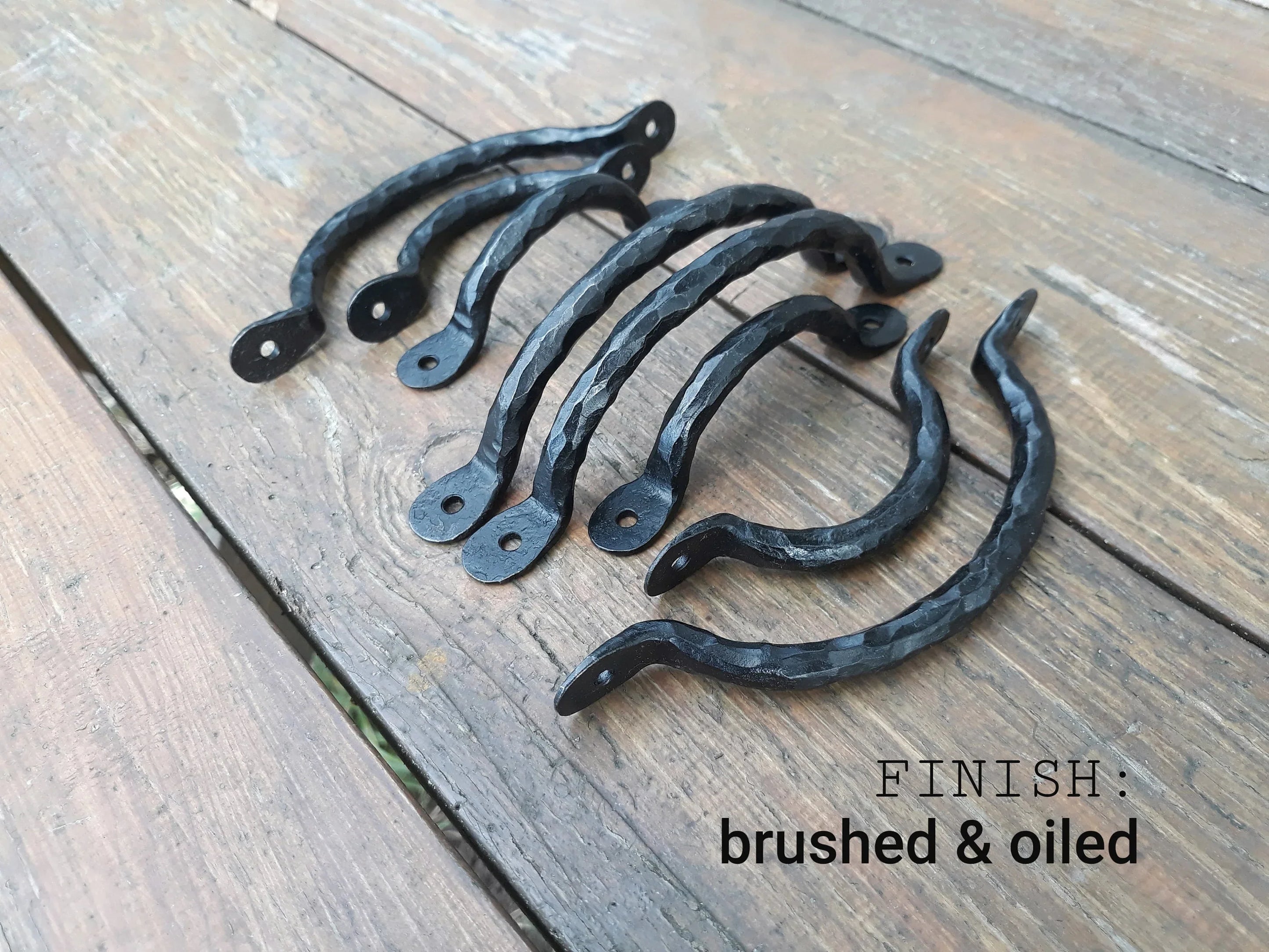 Hand Forged Iron Cabinet Handle - Rustic Farmhouse Style – Old West Iron