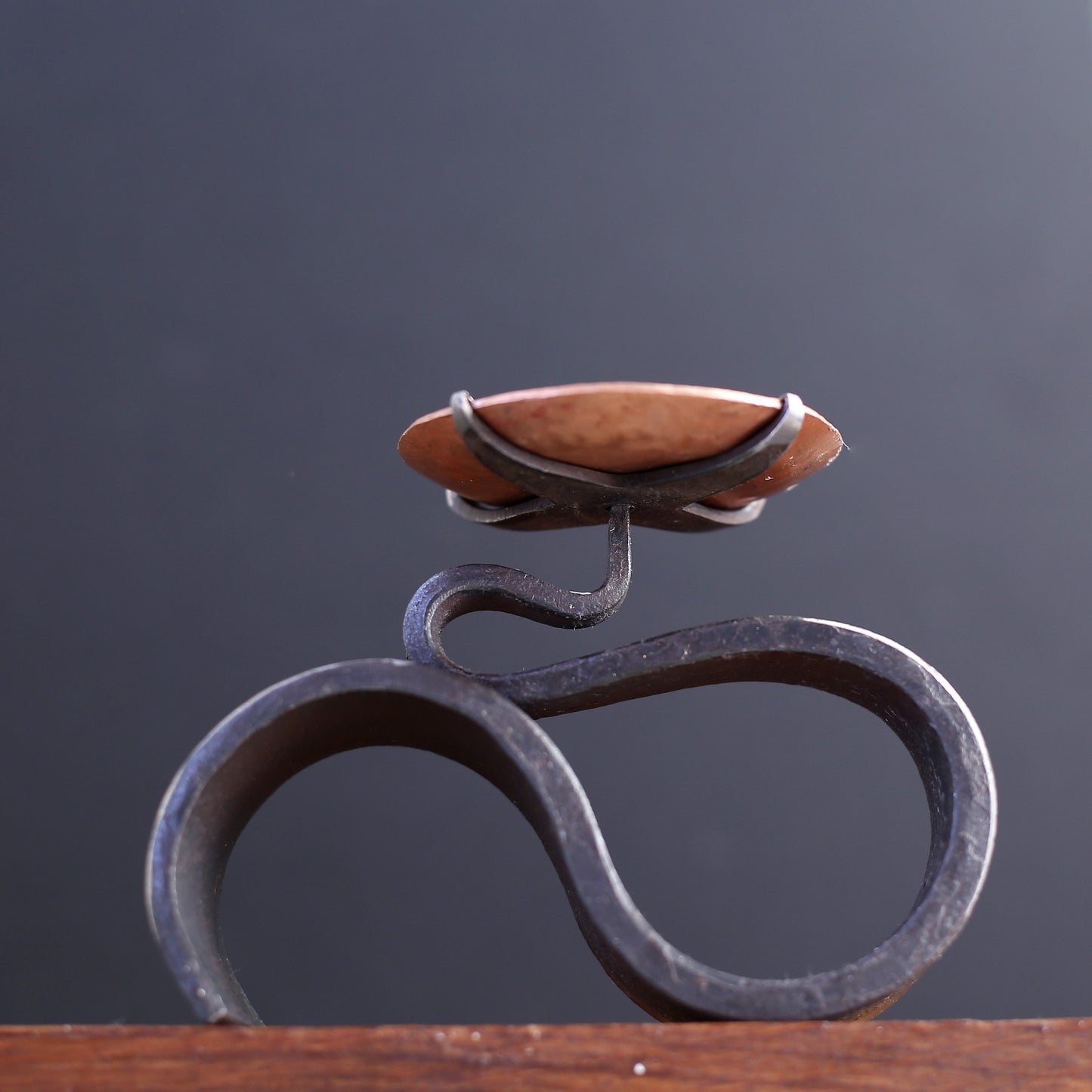 Candle Holder Iron and Copper - Hand Forged 6th 7th Anniversary Gift -Copper Sconce For Tea light - Holder for Votive Candle - Decorative
