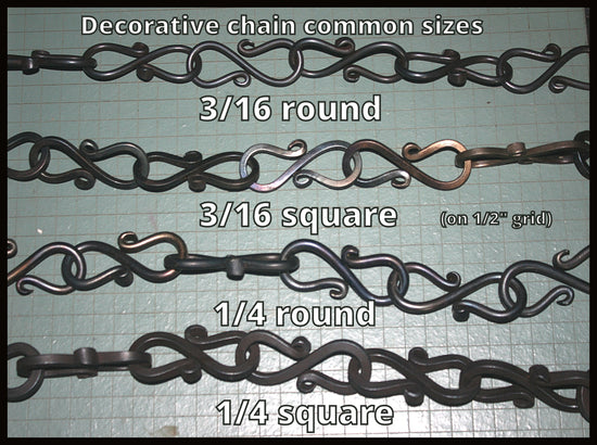 decorative chain hand forged (1/4" square)