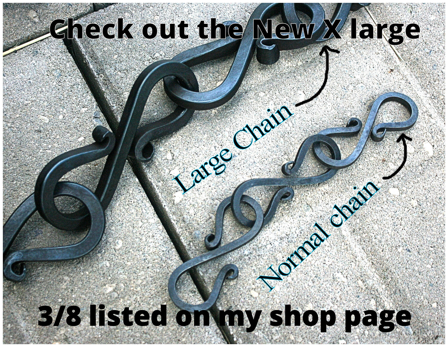 decorative chain hand forged (1/4" square)