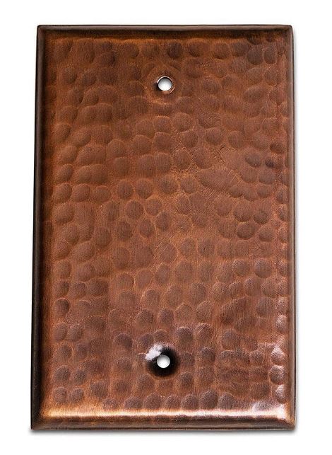 Solid Copper Hammered Blank Wall Plate